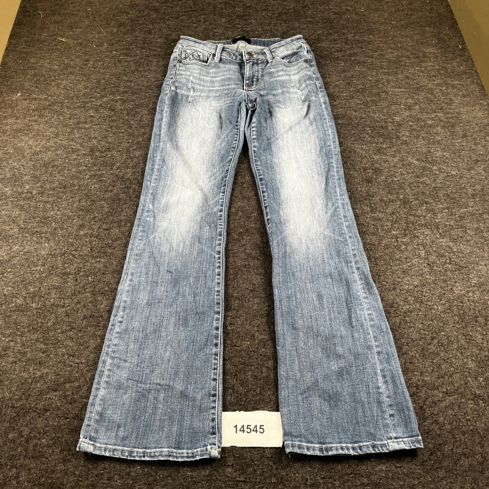 Buckle Black Bootcut Jeans Womens 26X34 Blue Denim Cotton Stretch Distressed